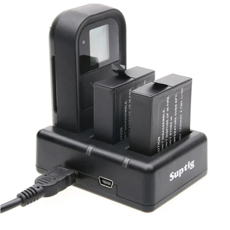 Sạc Pin Đôi + Sạc Điều Khiển Từ Xa Kèm Cáp USB Cho GoPro HERO7 Black /6 /5 (AHDBT-501), Không Bao Gồm Pin, Sạc Pin + Điều Khiển Từ Xa