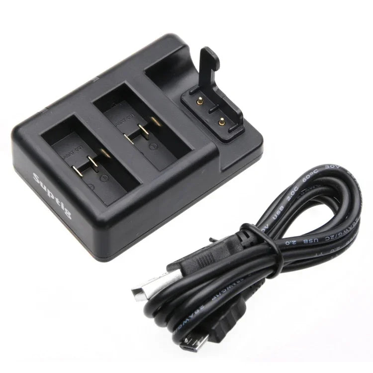 Sạc Pin Đôi + Sạc Điều Khiển Từ Xa Kèm Cáp USB Cho GoPro HERO7 Black /6 /5 (AHDBT-501), Không Bao Gồm Pin, Sạc Pin + Điều Khiển Từ Xa