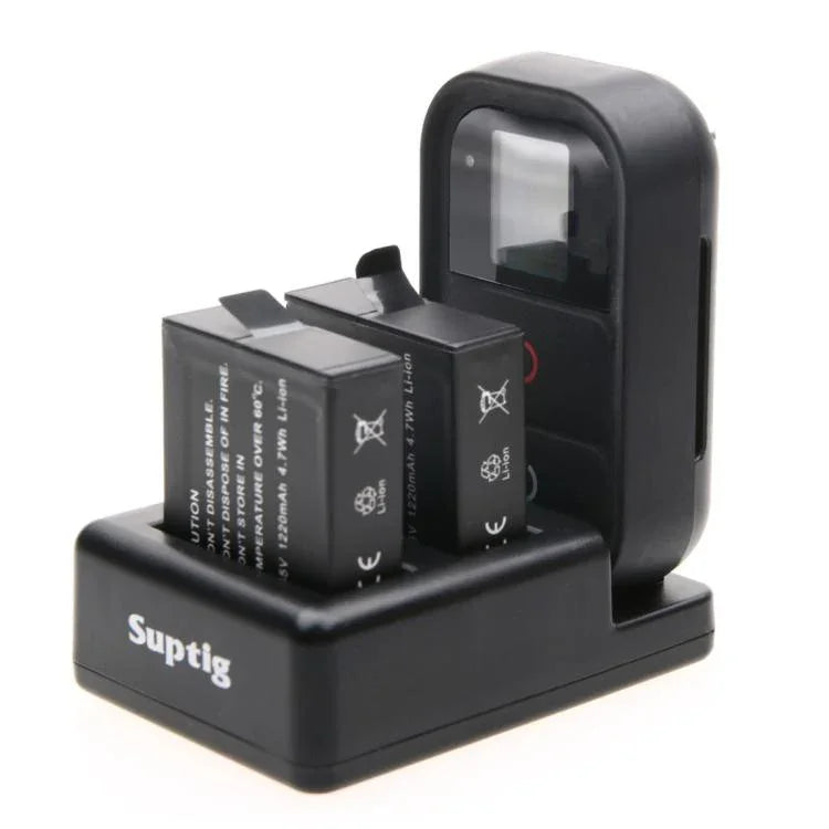 Sạc Pin Đôi + Sạc Điều Khiển Từ Xa Kèm Cáp USB Cho GoPro HERO7 Black /6 /5 (AHDBT-501), Không Bao Gồm Pin, Sạc Pin + Điều Khiển Từ Xa