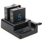 Sạc Pin Đôi + Sạc Điều Khiển Từ Xa Kèm Cáp USB Cho GoPro HERO7 Black /6 /5 (AHDBT-501), Không Bao Gồm Pin, Sạc Pin + Điều Khiển Từ Xa