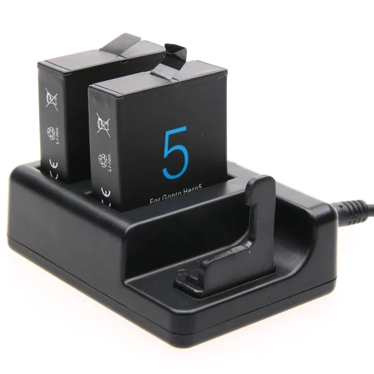 Sạc Pin Đôi + Sạc Điều Khiển Từ Xa Kèm Cáp USB Cho GoPro HERO7 Black /6 /5 (AHDBT-501), Không Bao Gồm Pin, Sạc Pin + Điều Khiển Từ Xa