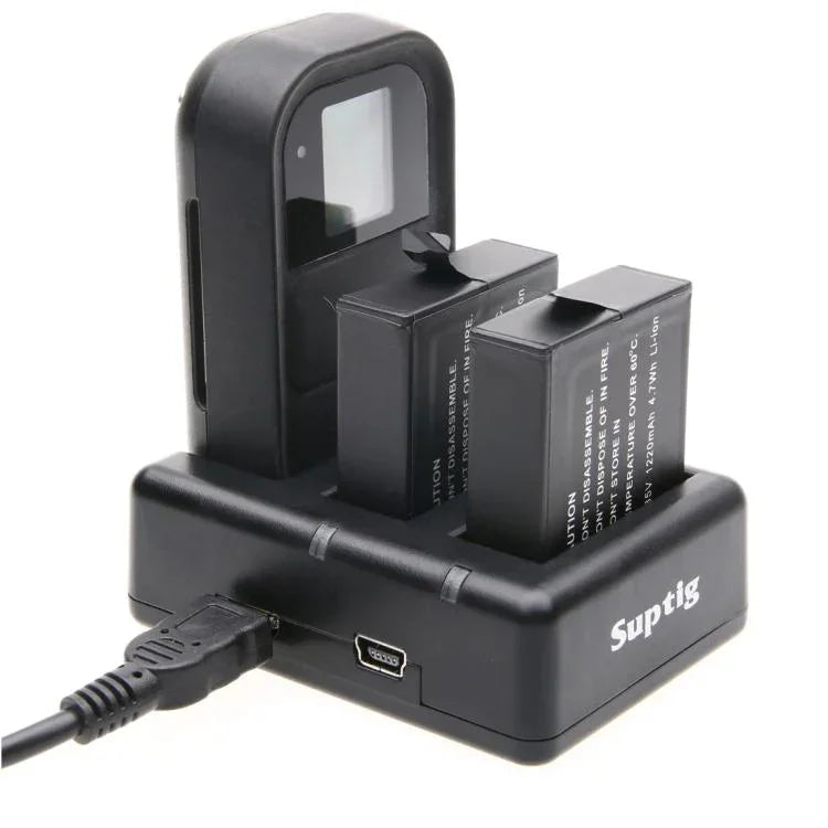 Sạc Pin Đôi + Sạc Điều Khiển Từ Xa Kèm Cáp USB Cho GoPro HERO7 Black /6 /5 (AHDBT-501), Không Bao Gồm Pin, Sạc Pin + Điều Khiển Từ Xa