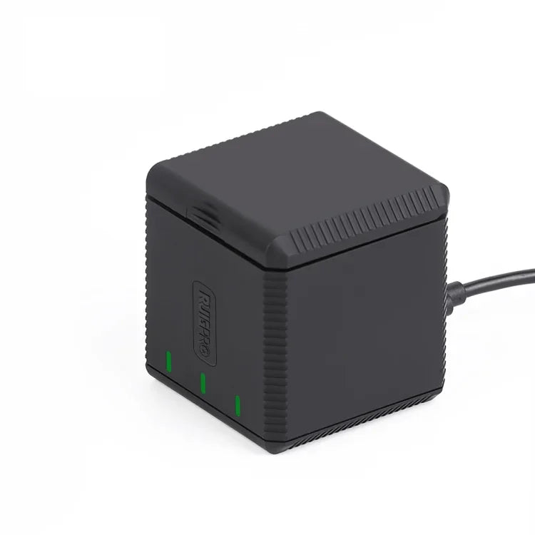 RUIGPRO Hộp Sạc 3 Pin USB với Cáp & Đèn Báo cho GoPro HERO9 Black / HERO10 Black