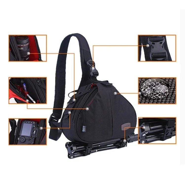Túi đeo vai chéo hình tam giác CADEN Tscope cho máy ảnh kỹ thuật số, túi mềm có bọc chống mưa cho Canon Nikon Sony K1, Kích thước: 36*31*15cm