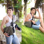 Túi đeo vai chéo hình tam giác CADEN Tscope cho máy ảnh kỹ thuật số, túi mềm có bọc chống mưa cho Canon Nikon Sony K1, Kích thước: 36*31*15cm