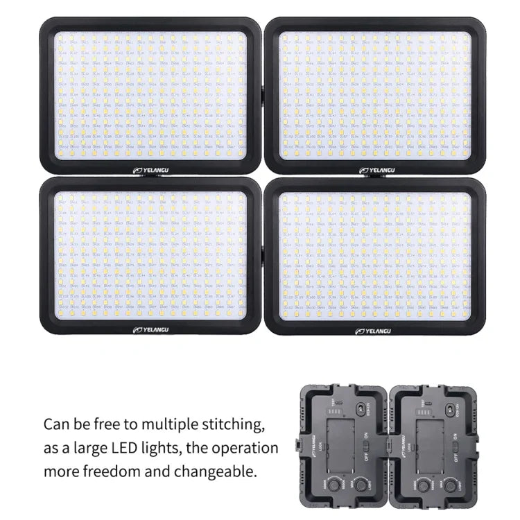 Đèn Studio Dimmable Không Cực YELANGU YLG0504B 204 LED 1000LM 3300-5600K cho Canon, Nikon, Máy Ảnh DSLR, 204 LED