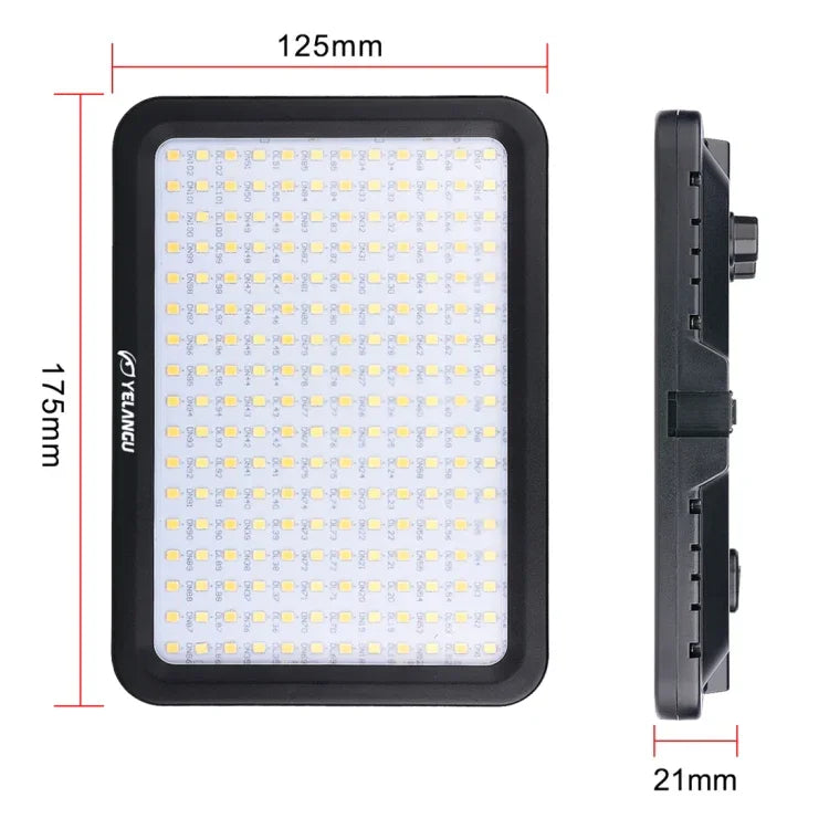 Đèn Studio Dimmable Không Cực YELANGU YLG0504B 204 LED 1000LM 3300-5600K cho Canon, Nikon, Máy Ảnh DSLR, 204 LED