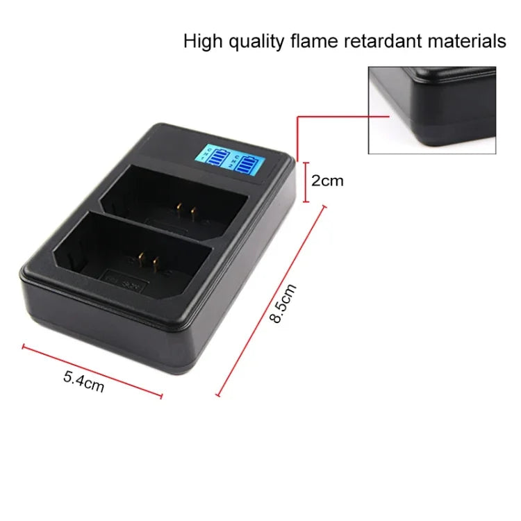 Bộ sạc pin kỹ thuật số LCD hai kênh với cổng USB cho pin Sony NP-FZ100, Tương thích với Sony A9 (ILCE-9), Pin NP-FZ100 đôi