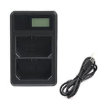 Bộ sạc pin kỹ thuật số LCD hai kênh với cổng USB cho pin Sony NP-FZ100, Tương thích với Sony A9 (ILCE-9), Pin NP-FZ100 đôi