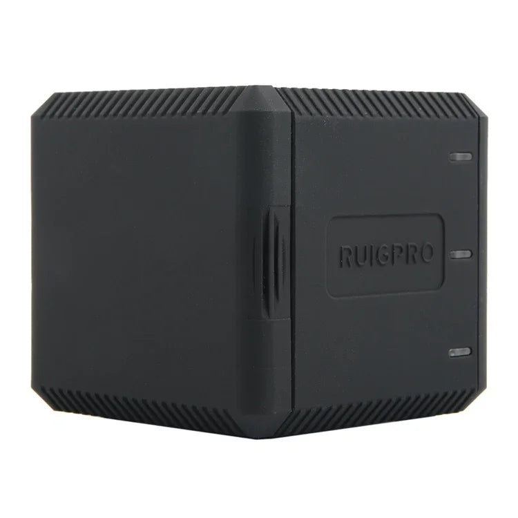 RUIGPRO Hộp sạc vỏ pin ba pin USB kèm cáp USB & đèn báo LED cho GoPro HERO6 /5