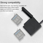RUIGPRO Hộp sạc vỏ pin ba pin USB kèm cáp USB & đèn báo LED cho GoPro HERO6 /5