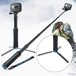 Giá đỡ chân máy gập di động gậy selfie cho GoPro, Insta360, DJI và các máy quay hành động khác, chiều dài: 23.5-81cm, RUIGPRO