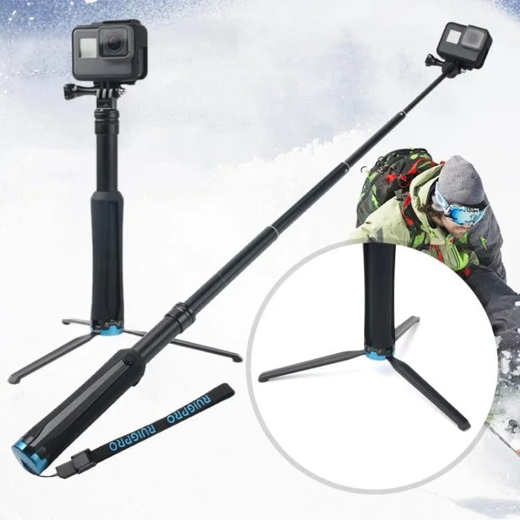 Giá đỡ chân máy gập di động gậy selfie cho GoPro, Insta360, DJI và các máy quay hành động khác, chiều dài: 23.5-81cm, RUIGPRO