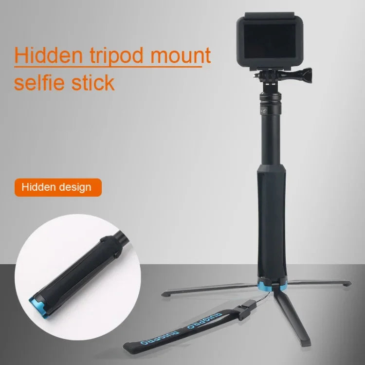 Giá đỡ chân máy gập di động gậy selfie cho GoPro, Insta360, DJI và các máy quay hành động khác, chiều dài: 23.5-81cm, RUIGPRO