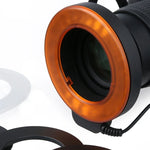 Đèn Flash LED Tròn với 48 Đèn LED & 6 Vòng Chuyển Đổi (49mm/52mm/55mm/58mm/62mm/67mm) cho Ống Kính Macro