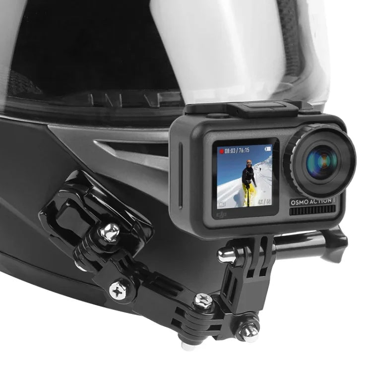 Bộ giá đỡ đa khớp dán mũ bảo hiểm xe đạp kèm móc J-Hook, adapter & ốc vít cho GoPro, Insta360, DJI và các máy quay hành động khác, bộ mũ bảo hiểm xe đạp kèm adapter