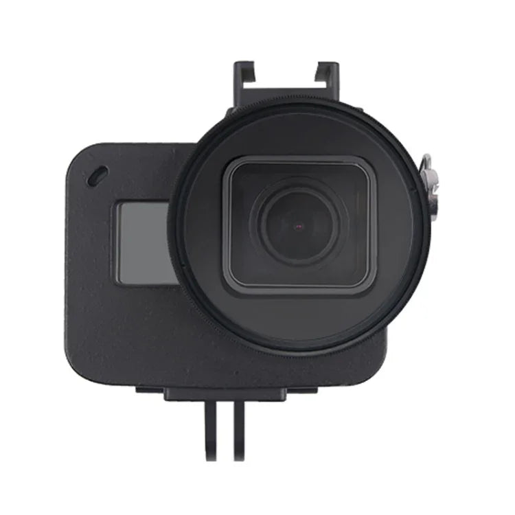 Vỏ bảo vệ CNC hợp kim nhôm kèm khung bảo hiểm & kính lọc UV 52mm cho GoPro HERO7 Black /6 /5, kính lọc UV 52mm màu đen