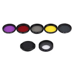 JUNESTAR Bộ Lọc Ống Kính 7 trong 1 Chuyên Nghiệp 37mm (CPL + UV + ND4 + Đỏ + Vàng + FLD / Tím) & Nắp Bảo Vệ Ống Kính Cho GoPro HERO4 / 3+ / 3 Máy Quay Hành Động Thể Thao, 7 trong 1