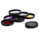 JUNESTAR Bộ Lọc Ống Kính 7 trong 1 Chuyên Nghiệp 37mm (CPL + UV + ND4 + Đỏ + Vàng + FLD / Tím) & Nắp Bảo Vệ Ống Kính Cho GoPro HERO4 / 3+ / 3 Máy Quay Hành Động Thể Thao, 7 trong 1