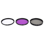 JUNESTAR Bộ 3 trong 1 Kính Lọc 58mm Chuyên Nghiệp (CPL + UV + FLD / Tím) cho GoPro & Xiaomi Xiaoyi Yi Camera Thể Thao, Bộ 3 trong 1