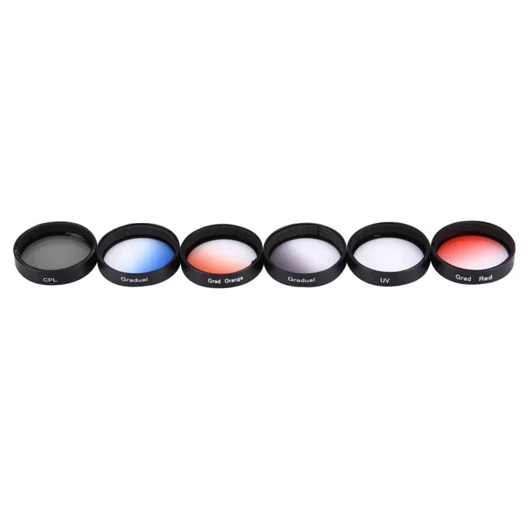 JUNESTAR bộ lọc ống kính chuyên nghiệp 6 trong 1 34mm (CPL + UV + Đỏ dần + Cam dần + Xanh dần + Xám dần) cho DJI Phantom 3 & 4
