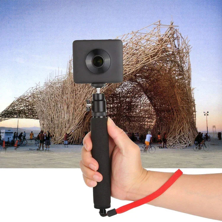 Gậy tự sướng đa năng 360 độ với dây đỏ cho Gopro, Điện thoại, Máy ảnh nhỏ có lỗ ren 1/4, Chiều dài: 210mm-525mm, Chiều dài: 21-52cm