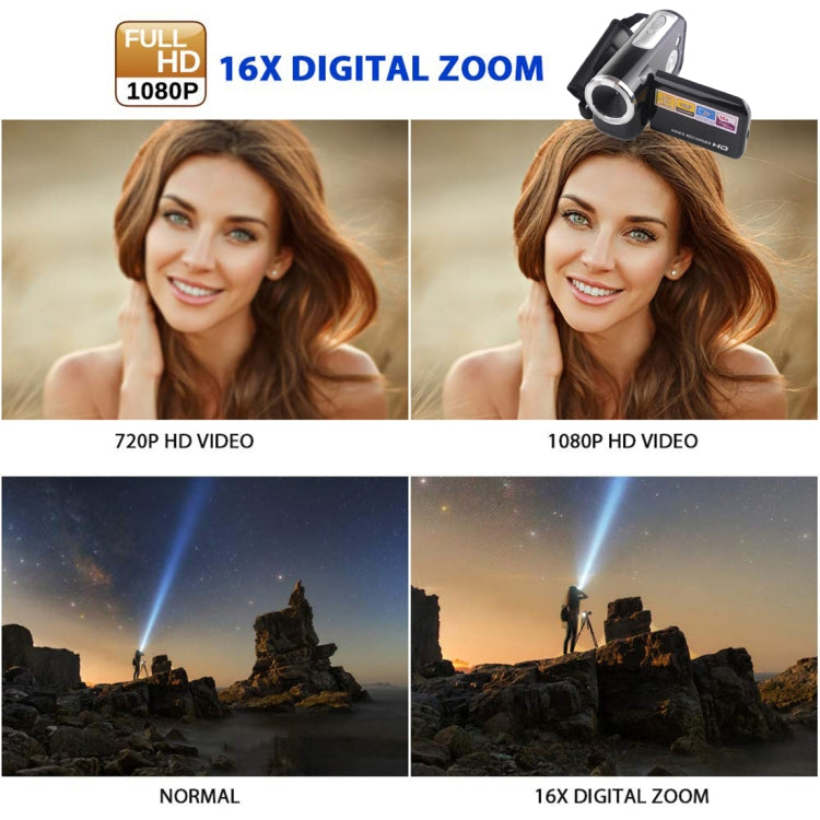 Máy Ghi Hình Kỹ Thuật Số 16.0 MP Zoom Kỹ Thuật Số 16X HD 1280x720P với Màn Hình LCD 2.0 inch