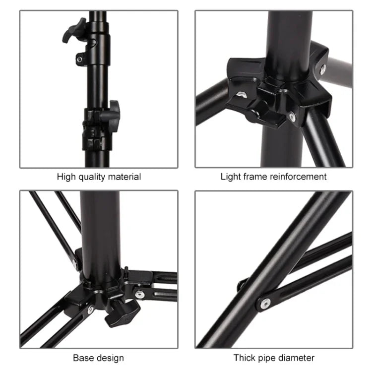 Chân Đèn Kim Loại Chuyên Nghiệp Cao 3m Có Lò Xo Giảm Chấn Cho Đèn Flash Studio