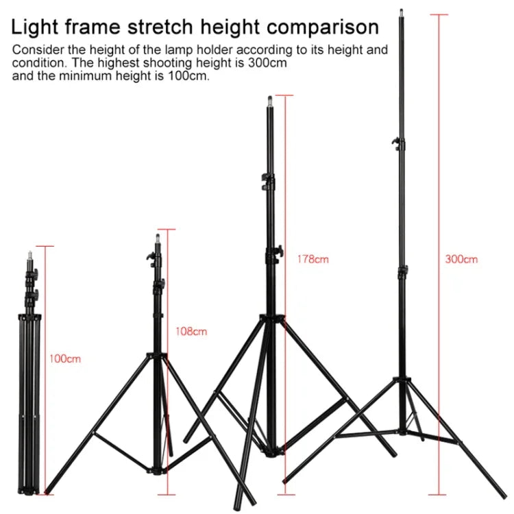 Chân Đèn Kim Loại Chuyên Nghiệp Cao 3m Có Lò Xo Giảm Chấn Cho Đèn Flash Studio