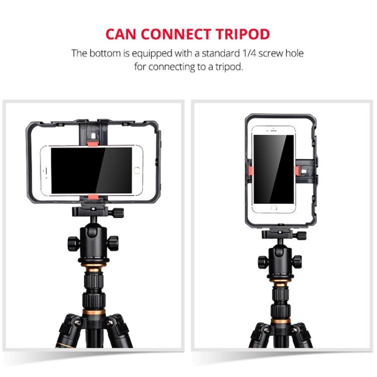 YLG0901B khung nhựa cho điện thoại thông minh quay vlog phát trực tiếp, tay cầm ổn định quay phim cho iPhone, Galaxy, Huawei, Xiaomi, HTC, LG, Google và các điện thoại khác, YLG0901B