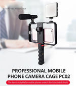 YLG0901B khung nhựa cho điện thoại thông minh quay vlog phát trực tiếp, tay cầm ổn định quay phim cho iPhone, Galaxy, Huawei, Xiaomi, HTC, LG, Google và các điện thoại khác, YLG0901B