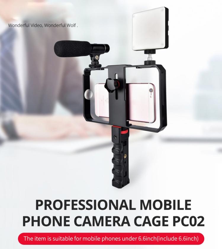 YLG0901B khung nhựa cho điện thoại thông minh quay vlog phát trực tiếp, tay cầm ổn định quay phim cho iPhone, Galaxy, Huawei, Xiaomi, HTC, LG, Google và các điện thoại khác, YLG0901B
