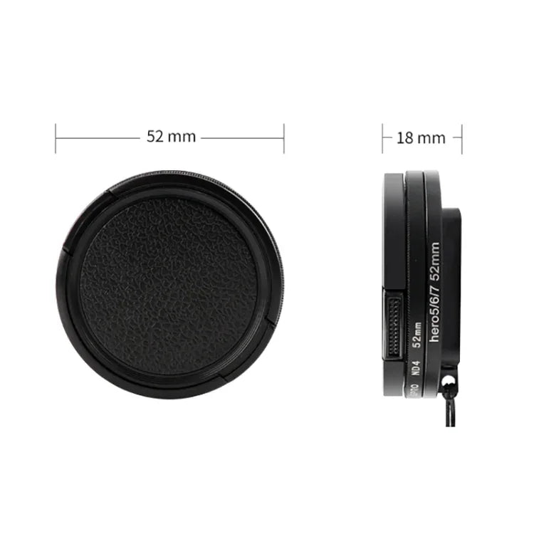 RUIGPRO cho GoPro HERO 7/6/5 Ống kính cận cảnh chuyên nghiệp 52mm 10X với vòng chuyển đổi bộ lọc & nắp ống kính, Ống kính cận cảnh 10X