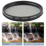 RUIGPRO Bộ Lọc Ống Kính CPL 52mm Chuyên Nghiệp Cho GoPro HERO 7/6 /5 kèm Vòng Chuyển Đổi Bộ Lọc & Nắp Ống Kính, Bộ Lọc CPL