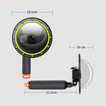 Tay cầm nổi RUIGPRO với nắp ống kính vòm trong suốt cho máy quay lặn dưới nước DJI Osmo Action, Osmo Action
