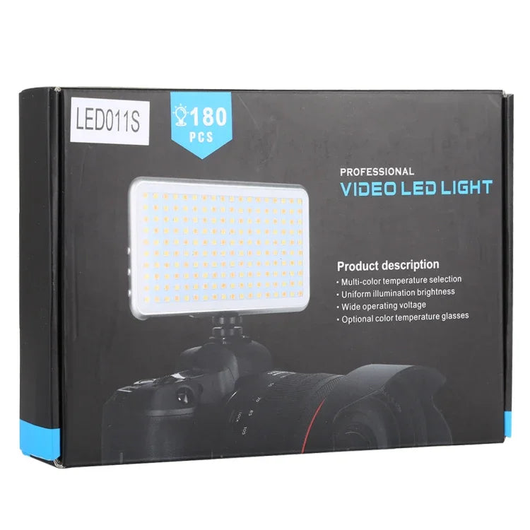 Đèn studio chuyên nghiệp LED011S Pocket 180 đèn LED cho vlog, chụp ảnh & video với màn hình OLED & adapter cold shoe cho máy ảnh Canon / Nikon DSLR, 180 LED