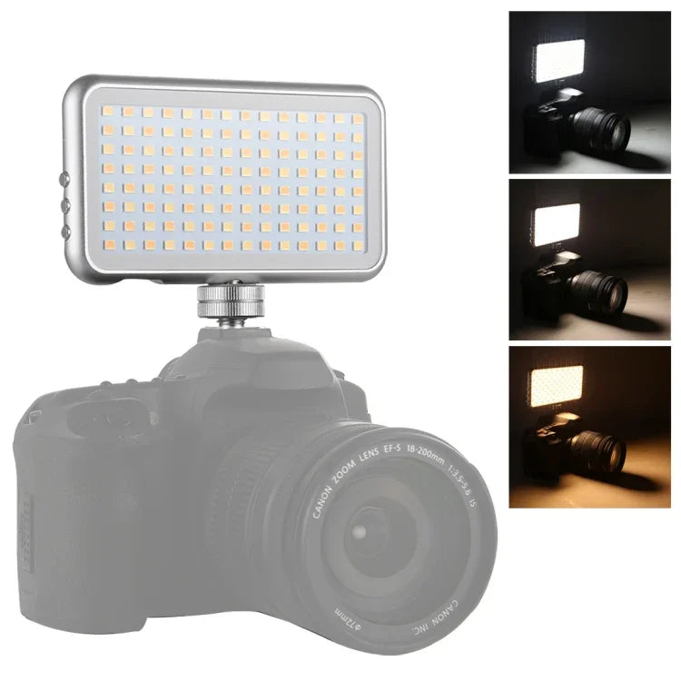 Đèn LED-013 112 đèn LED chuyên nghiệp cho vlog, chụp ảnh, video & studio với màn hình OLED và giá đỡ giày lạnh cho máy ảnh Canon / Nikon DSLR, 112 LED