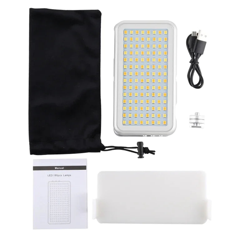 Đèn LED-013 112 đèn LED chuyên nghiệp cho vlog, chụp ảnh, video & studio với màn hình OLED và giá đỡ giày lạnh cho máy ảnh Canon / Nikon DSLR, 112 LED