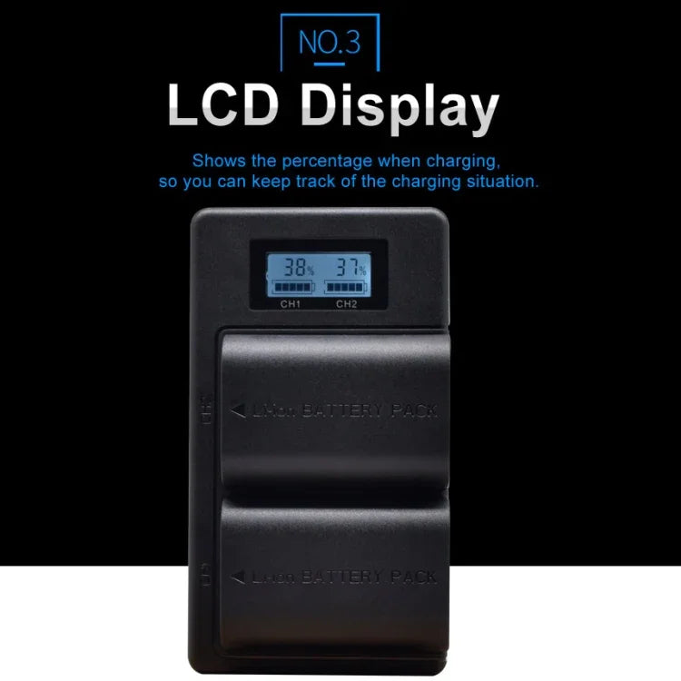Sạc pin kỹ thuật số LCD cho pin máy ảnh LP-E6 dòng Canon, LP-E6