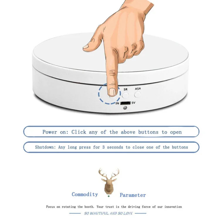 Giá Đỡ Quay 360 Độ Thông Minh Sạc USB 13.8cm, Đồ Dùng Quay Video, Tải Trọng 3kg