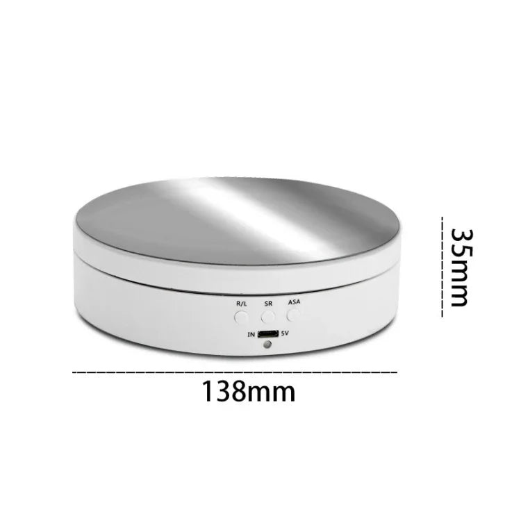Giá Đỡ Quay 360 Độ Thông Minh Sạc USB 13.8cm Kiểu Gương, Đồ Dùng Quay Video, Tải Trọng 3kg, 13.8cm Kiểu Gương/Sạc USB(W)