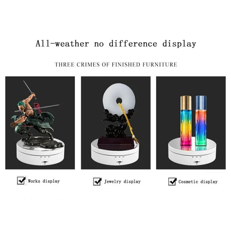Giá Đỡ Quay 360 Độ Thông Minh Sạc USB 13.8cm Kiểu Gương, Đồ Dùng Quay Video, Tải Trọng 3kg, 13.8cm Kiểu Gương/Sạc USB(W)