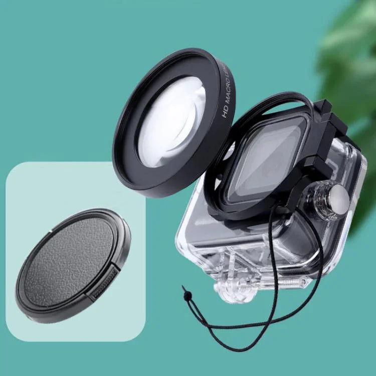 RUIGPRO bộ lọc ống kính macro 58mm 16X chuyên nghiệp cho GoPro HERO8 + vỏ chống nước với vòng chuyển đổi bộ lọc & nắp ống kính