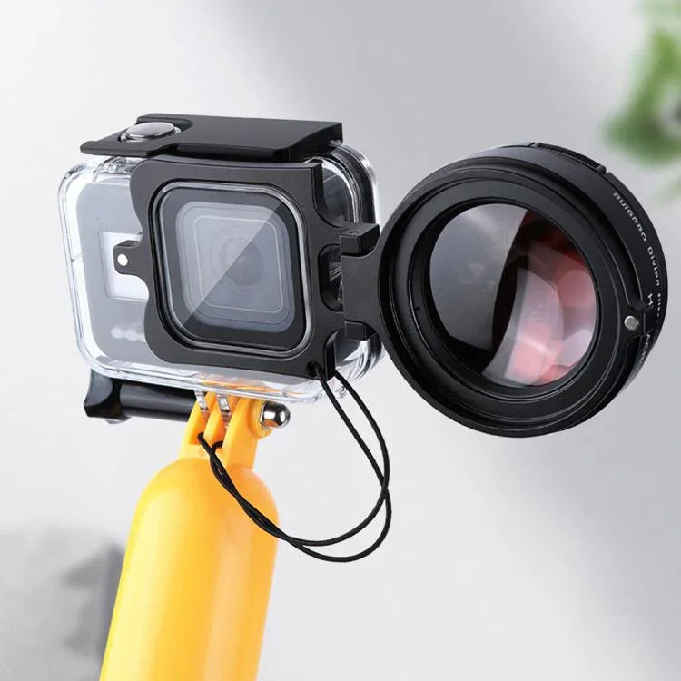 RUIGPRO bộ lọc ống kính macro 58mm 16X + bộ lọc ống kính lặn đỏ/tím + bộ vỏ chống nước với vòng chuyển đổi bộ lọc & nắp ống kính cho GoPro HERO8