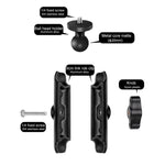 Giá Đỡ Gắn Tay Lái Xe Máy Thanh Nối 9cm Đầu Bi 20mm Có Bộ Chuyển Đổi Chân Máy & Vít Cho GoPro, Insta360, DJI và Các Máy Ảnh Hành Động Khác, Giá Đỡ Thanh Nối 9.5cm