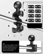 Giá Đỡ Gắn Gương Chiếu Hậu Xe Máy Đầu Bi 25mm Với 4 Loại Đệm Cho GoPro, Insta360, DJI và Các Máy Ảnh Hành Động Khác, Đầu Bi 25mm Với 4 Loại Đệm