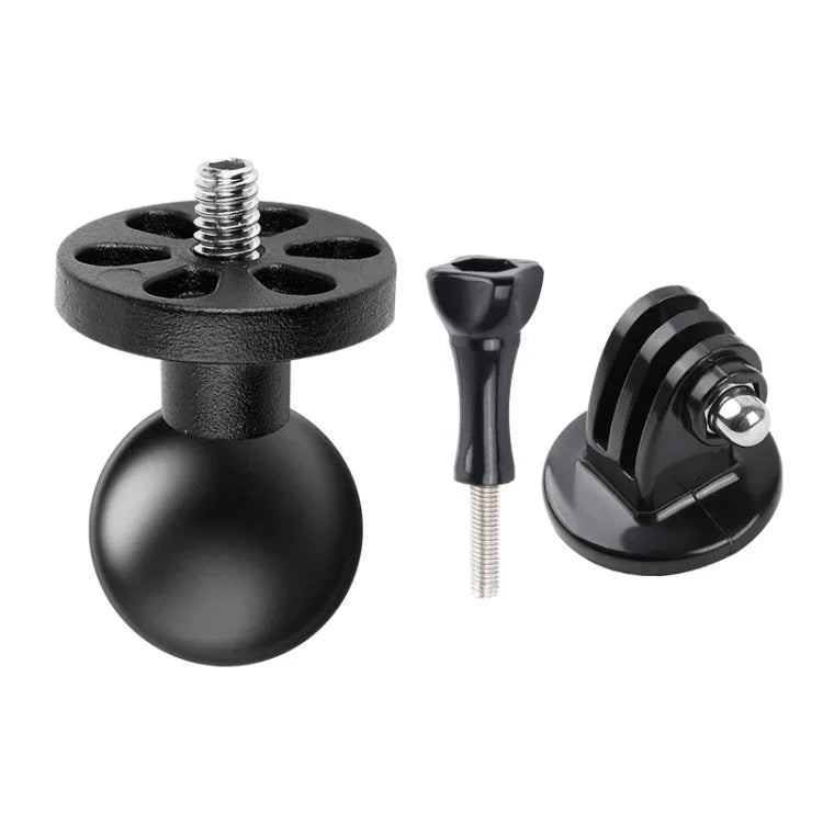 Giá đỡ cố định đầu bi 25mm vít 1/4 inch cho xe máy kèm adapter chân máy & vít cho GoPro, Insta360, DJI và các camera hành động khác, Đầu bi 25mm vít 1/4 inch