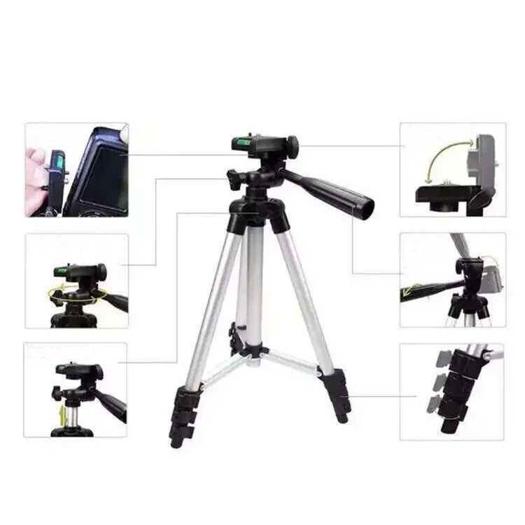 Chân Máy Phát Trực Tiếp 3120 Chân Gấp 4 Khúc Hợp Kim Nhôm Đầu Chân Máy Hình Chữ U Ba Chiều cho Máy Ảnh DSLR & Kỹ Thuật Số, Chiều Cao Điều Chỉnh: 34-103cm, 3120 Bạc, 3120 Đen