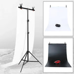Giá Đỡ Hỗ Trợ Phông Nền Studio Ảnh Hình Chữ T 70x200cm Bộ Giá Đỡ Thanh Ngang Kèm Phông Nền PVC Đen / Trắng 70x140cm, 70x200cm Kèm Phông Nền