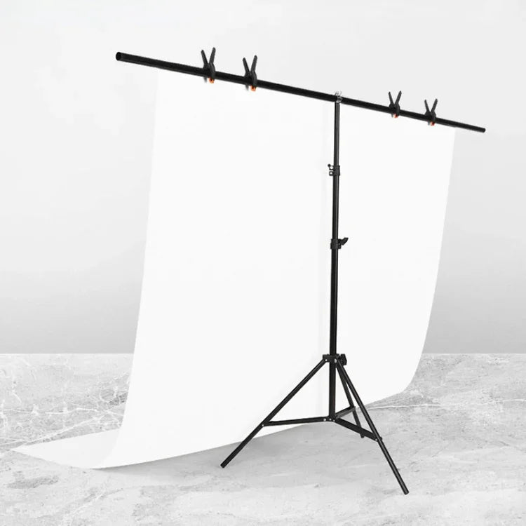 Bộ giá đỡ nền studio chụp ảnh hình chữ T 200x200cm với thanh ngang và kẹp, Không có nền, 200x200cm